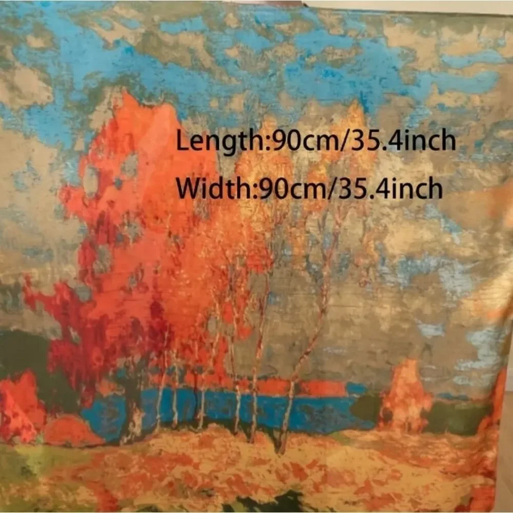 LANDSCAPE painted silky scarf shawl